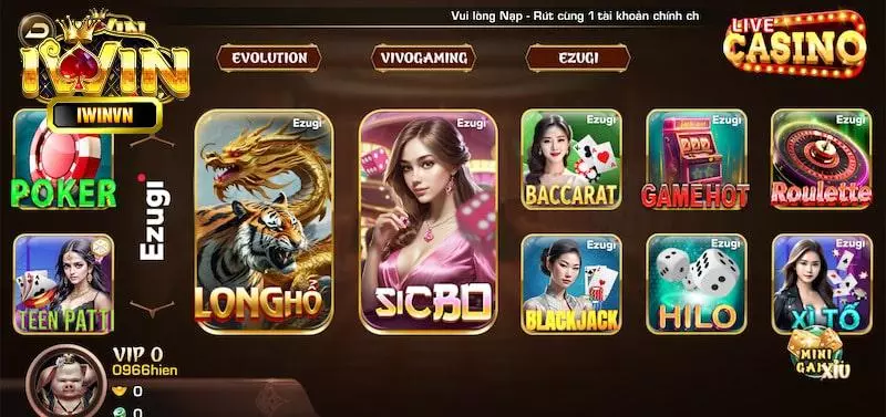 Quy trình chơi game iWin Casino trên mọi thiết bị