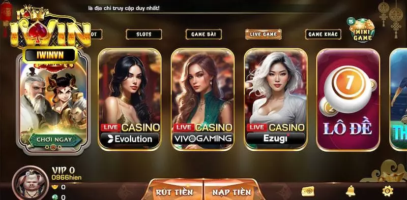 Sân chơi Casino iWin được đánh giá cao top 1 thị trường